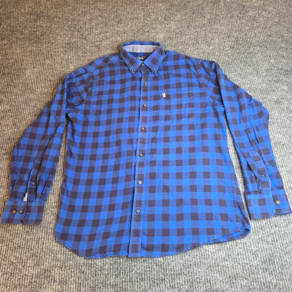 IZOD‎ Blue Plaid Long Sleeve Button Down Casual Shirt - Picture 2 of 5